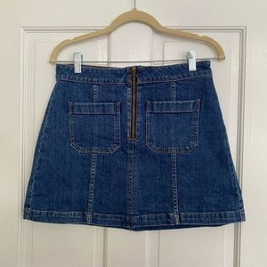 Madewell Denim Circle Zip Mini Utility Skirt